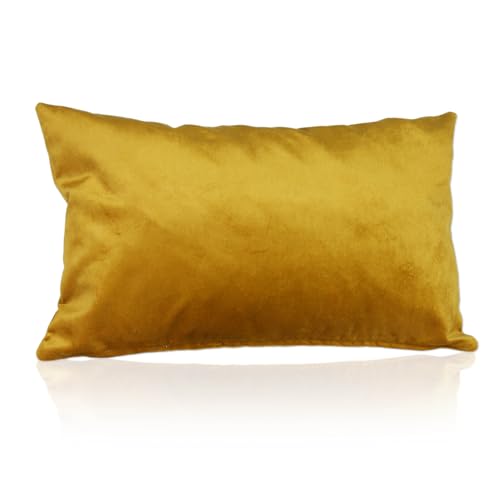 Lycce Kissenbezug Funda, Kissenhülle für Dekokissen Samtstoff senf (50 x 30 cm), Elegante Zierkissen & -hüllen im Retro-Stil für Dein Zuhause von Lycce