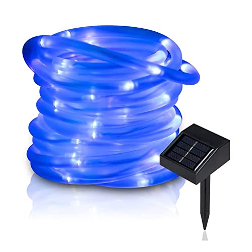 Lychee Solar Lichterkette für den Außenbereich, 16,5 Fuß, 50 LEDs, wasserdichte Solarstrom Lichterkette mit Licht, Outdoor Lichterkette, ideal für Zuhause, Garten, Party (blau) von Lychee