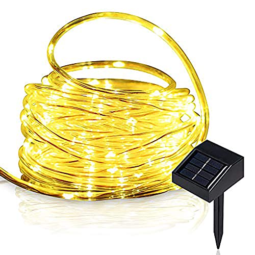 Lychee Solar Lichterkette für den Außenbereich, 16,5 Fuß, 50 LEDs, wasserdichte Solarstrom Lichterkette mit Licht, Outdoor Lichterkette, ideal für Zuhause, Garten, Party (warmweiß) von Lychee