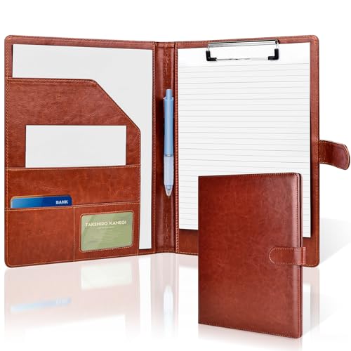 Klemmbrettmappe A4, professioneller PU-Leder-Portfolio-Mappe, rechtlicher Blockhalter für A4-Briefgröße, Notizblock, Lebenslauf, Schreibblock, idealer Organizer für Büro, Konferenz, Braun Klemmbrettmappe A4, professioneller PU-Leder-Portfolio-Mappe, rechtlicher Blockhalter für A4-Briefgröße, Notizblock, Lebenslauf, Schreibblock, idealer Organizer für Büro, Konferenz, Braun von Lychico