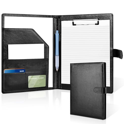 Klemmbrettmappe A4, professioneller PU-Leder-Portfolio-Mappe, rechtlicher Blockhalter für A4-Briefgröße, Notizblock, Lebenslauf, Schreibblock, idealer Organizer für Büro, Konferenz, Schwarz Klemmbrettmappe A4, professioneller PU-Leder-Portfolio-Mappe, rechtlicher Blockhalter für A4-Briefgröße, Notizblock, Lebenslauf, Schreibblock, idealer Organizer für Büro, Konferenz, Schwarz von Lychico