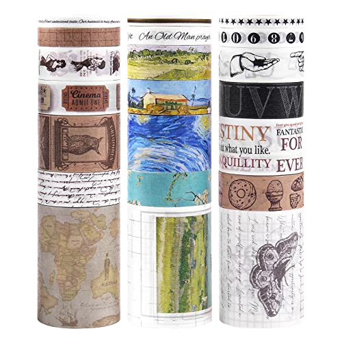 Lychii 21 Rollen Washi Tape Set, Vintage Dekorative Masking Tape DIY Papier Klebebänder für Art & Crafts, Karten, Briefumschläge, Kalender, Pakete und Tagebücher Lychii 21 Rollen Washi Tape Set, Vintage Dekorative Masking Tape DIY Papier Klebebänder für Art & Crafts, Karten, Briefumschläge, Kalender, Pakete und Tagebücher von Lychii