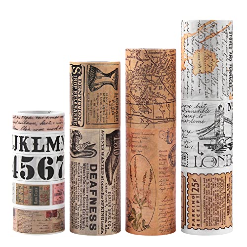 Lychii 12 Rollen Washi Tape Set, Vintage Breite Dekoratives Klebeband, Kollektion für Bastler, verschönert Journals, Planer, Karten und Scrapbooking Lychii 12 Rollen Washi Tape Set, Vintage Breite Dekoratives Klebeband, Kollektion für Bastler, verschönert Journals, Planer, Karten und Scrapbooking von Lychii