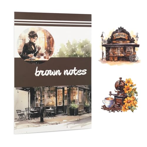 Lychii Kaffee & Halloween-Stickerbuch | 190 Aufkleber für Journaling, Scrapbooking, Planer & Basteln | Inkl. Kürbis-, Hexen- und Kaffeemotive von Lychii