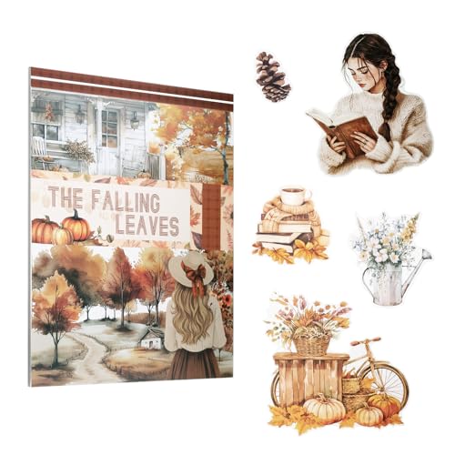 Lychii Rustikale Herbst-Scrapbooking-Aufkleber, 210 gestanzte Journaling-Aufkleber, Ästhetisches Planer-Zubehör für Bullet-Journals, Kartenherstellung & Collagen von Lychii