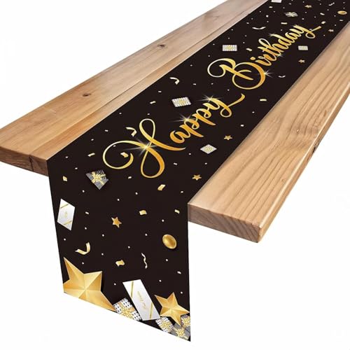 Tischläufer Geburtstag Deko Geburtstagsdeko: Tischdeko für Männer - Frauen & Kinder – Happy Birthday Tischdecke für Mädchen, Jungen & Erwachsene Geburtstag Party 180x35cm Tischläufer Geburtstag Deko Geburtstagsdeko: Tischdeko für Männer - Frauen & Kinder – Happy Birthday Tischdecke für Mädchen, Jungen & Erwachsene Geburtstag Party 180x35cm von Lycosidae