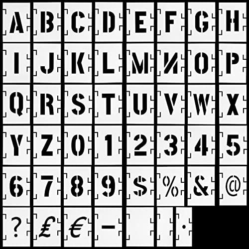 Lyellfe 153 Stück Plastik Alphabet Kit, 7.5cm Plastik Malvorlagen für Zahlen, Titel Schablonen für Wanddekoration, DIY-Projekte, Familiennamen von Lyellfe