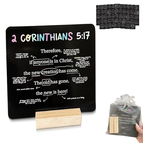 Skripture Card, Bible Verse Mapping Cards, Scripture Memory Cards with Wood Stand, Bible Trivia Prayer Card Crafts Set Gifts, for Every Week of The Year (1 Set) von Lyercw