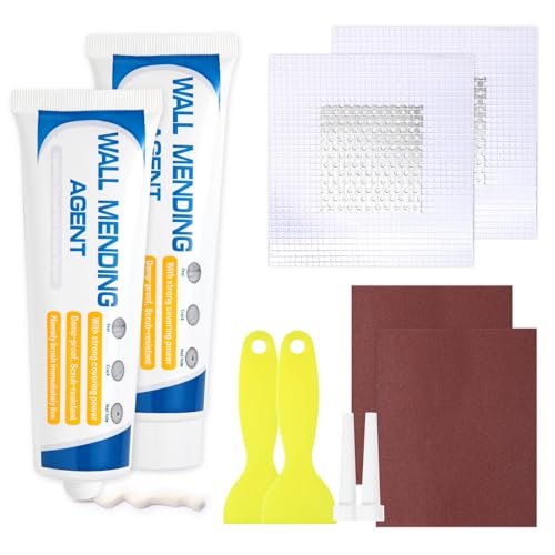 Spachtelmasse Weiß Innen, 300g fertigspachtel von Löcher Wand Füllen Weiß, Wandreparatur Creme Mit Trockenbau Flicken und Schleifpapier, Wall Repair Kit für Reparatur von Rissen, Löchern von Lyfeesis