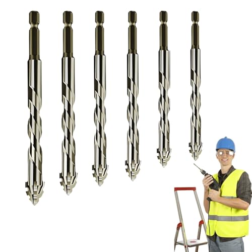 6-Teiliger Sägezahnbohrer, 4/5/6/8/10/12 mm Bohrer mit 4 Schneiden, Vierschneidiger Sägezahn Exzenterbohrer, Sägezahn Bohrer für Beton, Glas, Keramik, Holz, Metall, Bohren 6-Teiliger Sägezahnbohrer, 4/5/6/8/10/12 mm Bohrer mit 4 Schneiden, Vierschneidiger Sägezahn Exzenterbohrer, Sägezahn Bohrer für Beton, Glas, Keramik, Holz, Metall, Bohren von Lyivisk