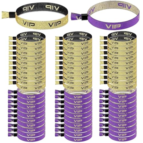 Lyivisk 60 Stück VIP Stoff Einlassbänder Kombination aus Lila und Schwarzgold Eintrittsarmbänder Eintrittsbänder für Events Festival Party Hochzeit Konzerte Robuste Wasserfeste Partybändchen Lyivisk 60 Stück VIP Stoff Einlassbänder Kombination aus Lila und Schwarzgold Eintrittsarmbänder Eintrittsbänder für Events Festival Party Hochzeit Konzerte Robuste Wasserfeste Partybändchen von Lyivisk