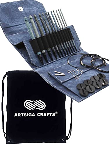 Lykke Indigo Tunesisches Häkelnadel-Set, 15 cm, austauschbar, aus Birkenholz, US E4, F5, G6, 7, H8, I9, J10, K10.5, L11, M13, N15, P16, veganes Wildlederetui mit Projekttasche Lykke Indigo Tunesisches Häkelnadel-Set, 15 cm, austauschbar, aus Birkenholz, US E4, F5, G6, 7, H8, I9, J10, K10.5, L11, M13, N15, P16, veganes Wildlederetui mit Projekttasche von Lykke