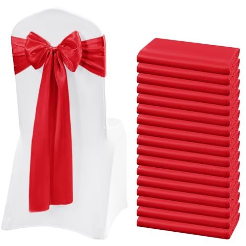Lykoow Satin-Stuhlschärpen, Rot, 60 Stück - Dekorativ für Hochzeit, Empfang, Party, Hotel, Zuhause, Küche, Dekoration Lykoow Satin-Stuhlschärpen, Rot, 60 Stück - Dekorativ für Hochzeit, Empfang, Party, Hotel, Zuhause, Küche, Dekoration von Lykoow