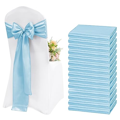 Lykoow Satin-Stuhlschrpen, Hellblau, 60 Stck, Dekorativ fr Hochzeit, Empfang, Party, Hotel, Zuhause, Kche Lykoow Satin-Stuhlschrpen, Hellblau, 60 Stck, Dekorativ fr Hochzeit, Empfang, Party, Hotel, Zuhause, Kche von Lykoow