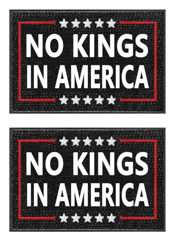 Aufnäher mit Aufschrift "No Kings in America We The People", Militär-Hakenverschluss, für Mützen, Taschen, Westen, Militäruniformen, 2 Stück Aufnäher mit Aufschrift "No Kings in America We The People", Militär-Hakenverschluss, für Mützen, Taschen, Westen, Militäruniformen, 2 Stück von Lymhy