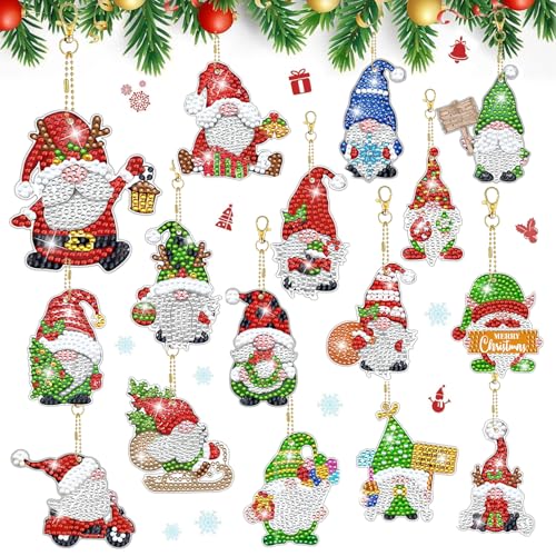 Lymshine Diamond Painting Weihnachten Anhänger, 16 Stück Diamond Painting Schlüsselanhänger Weihnachten Beidseitig, 5D DIY Schlüsselanhänger Set für Weihnachtsdeko Weihnachtsbaum Fenster Lymshine Diamond Painting Weihnachten Anhänger, 16 Stück Diamond Painting Schlüsselanhänger Weihnachten Beidseitig, 5D DIY Schlüsselanhänger Set für Weihnachtsdeko Weihnachtsbaum Fenster von Lymshine