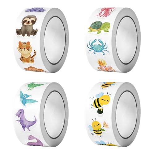 2000 Stück Motivationsaufkleber für Kinder Tier Belohnungsaufkleber Tier Aufkleber 32 Muster Animal Sticker, Selbstklebende Rolle Runde Sticker, Ideal für Schule und Zuhause, 25mm Durchmesser 2000 Stück Motivationsaufkleber für Kinder Tier Belohnungsaufkleber Tier Aufkleber 32 Muster Animal Sticker, Selbstklebende Rolle Runde Sticker, Ideal für Schule und Zuhause, 25mm Durchmesser von Lynqvor