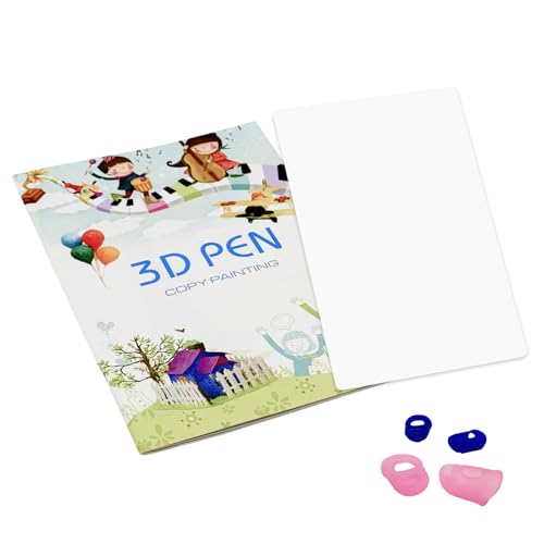 3D-Stift-Druck-Zeichenbuch, wiederverwendbar, farbig, 40 Muster, Inklusive Zwei Transparenten Zeichenplatten und Fingerkappen, Ideal für Kreatives Zeichnen und DIY-Projekte 3D-Stift-Druck-Zeichenbuch, wiederverwendbar, farbig, 40 Muster, Inklusive Zwei Transparenten Zeichenplatten und Fingerkappen, Ideal für Kreatives Zeichnen und DIY-Projekte von Lynqvor