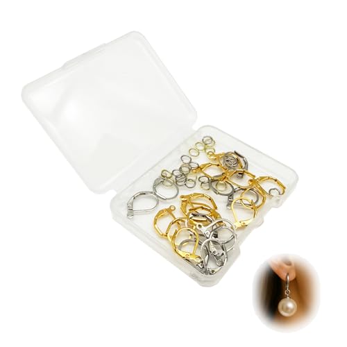 48 Stück Ohrringhaken, Ohrring Haken 24 Karat vergoldet Plattierte& Edelstahl, 925 Sterling Silber Plattierte Ohrhaken,Elegante französische Hebelrücken Ohrhaken für DIY Schmuckherstellung, in Gold u 48 Stück Ohrringhaken, Ohrring Haken 24 Karat vergoldet Plattierte& Edelstahl, 925 Sterling Silber Plattierte Ohrhaken,Elegante französische Hebelrücken Ohrhaken für DIY Schmuckherstellung, in Gold u von Lynqvor