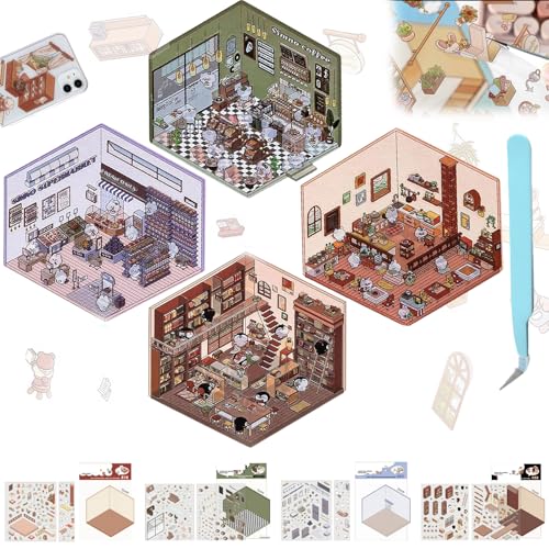 4 Sets Diy 3d House Stickers,3d House Sticker Set,sticker scenes for adults,2024 DIY 3D House Stickers,Make Your Own Supermarket|Coffee Shop|Restaurant|Bookstore,Fun Cute Scene Stickers Relief Stress 4 Sets Diy 3d House Stickers,3d House Sticker Set,sticker scenes for adults,2024 DIY 3D House Stickers,Make Your Own Supermarket|Coffee Shop|Restaurant|Bookstore,Fun Cute Scene Stickers Relief Stress von Lyoveu