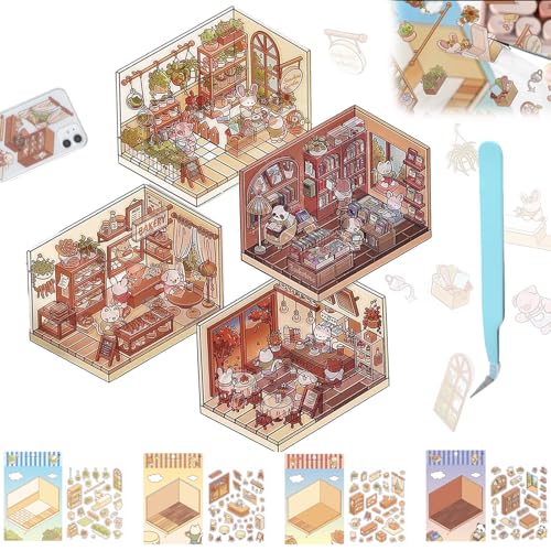 4 Sets Diy 3d House Stickers,3d House Sticker Set,sticker scenes for adults,2024 DIY 3D House Stickers,Make Your Own Supermarket|Coffee Shop|Restaurant|Bookstore,Fun Cute Scene Stickers Relief Stress 4 Sets Diy 3d House Stickers,3d House Sticker Set,sticker scenes for adults,2024 DIY 3D House Stickers,Make Your Own Supermarket|Coffee Shop|Restaurant|Bookstore,Fun Cute Scene Stickers Relief Stress von Lyoveu