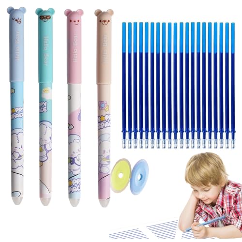 Set of 4 Erasable Gel Pens with 20 Replacement Refills,lustige gel stifte mit tiere-motiv kugelschreiber set,radierbare gelstifte,Cute Cartoon Design with Eraser,0.5 mm Tip - School Supplies -B-Blue Set of 4 Erasable Gel Pens with 20 Replacement Refills,lustige gel stifte mit tiere-motiv kugelschreiber set,radierbare gelstifte,Cute Cartoon Design with Eraser,0.5 mm Tip - School Supplies -B-Blue von Lyoveu