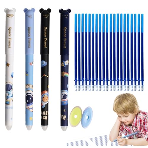 Set of 4 Erasable Gel Pens with 20 Replacement Refills,lustige gel stifte mit tiere-motiv kugelschreiber set,radierbare gelstifte,Cute Cartoon Design with Eraser,0.5 mm Tip - School Supplies -E-Blue Set of 4 Erasable Gel Pens with 20 Replacement Refills,lustige gel stifte mit tiere-motiv kugelschreiber set,radierbare gelstifte,Cute Cartoon Design with Eraser,0.5 mm Tip - School Supplies -E-Blue von Lyoveu