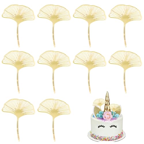 10 x goldene Ginkgo-Blätter-Kuchenaufsätze 10 x goldene Ginkgo-Blätter-Kuchenaufsätze von Lyqaq