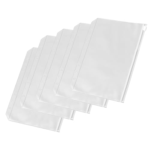 5 Stück A5 Größe 6 Löcher Kunststoff Ordner Reißverschluss Ordner wasserdichte lose Blätter Taschen Notebook Dokumente 5 Stück A5 Größe 6 Löcher Kunststoff Ordner Reißverschluss Ordner wasserdichte lose Blätter Taschen Notebook Dokumente von Lyqaq