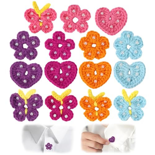 15stk Knopfbezüge, 3 Stile Entzückende Häkelblumen Herz Schmetterling Knopfbezüge Dekorationen Geeignet für Damenhemd Kleid Mantel Pullover 15stk Knopfbezüge, 3 Stile Entzückende Häkelblumen Herz Schmetterling Knopfbezüge Dekorationen Geeignet für Damenhemd Kleid Mantel Pullover von Lyreh