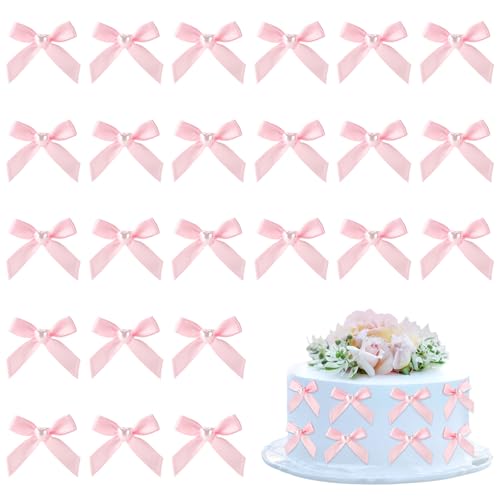 24 Stück Rosa Schleifen Cupcake Topper, Elegante Band Schleife Perlen Kuchendeko für Geburtstag Verlobung Hochzeit Babyparty Brautparty Zubehör 24 Stück Rosa Schleifen Cupcake Topper, Elegante Band Schleife Perlen Kuchendeko für Geburtstag Verlobung Hochzeit Babyparty Brautparty Zubehör von Lyreh