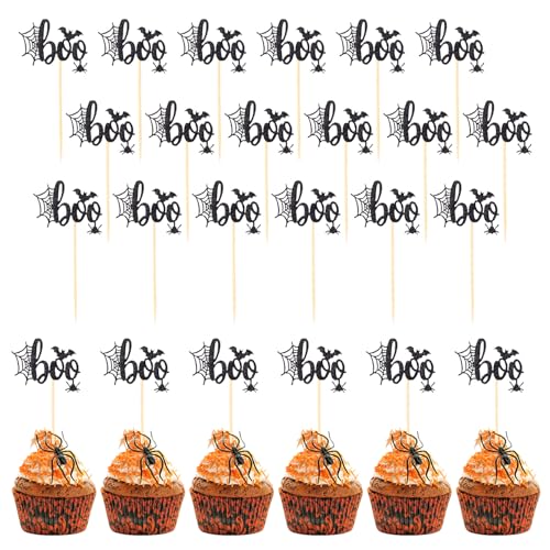 24stk Boo Cupcake Topper, Halloween Spinnennetz Boo Cupcake Picks Lustige Halloween Geburtstagstorten Dekorationen Geeignet für Babyparty Partyzubehör 24stk Boo Cupcake Topper, Halloween Spinnennetz Boo Cupcake Picks Lustige Halloween Geburtstagstorten Dekorationen Geeignet für Babyparty Partyzubehör von Lyreh