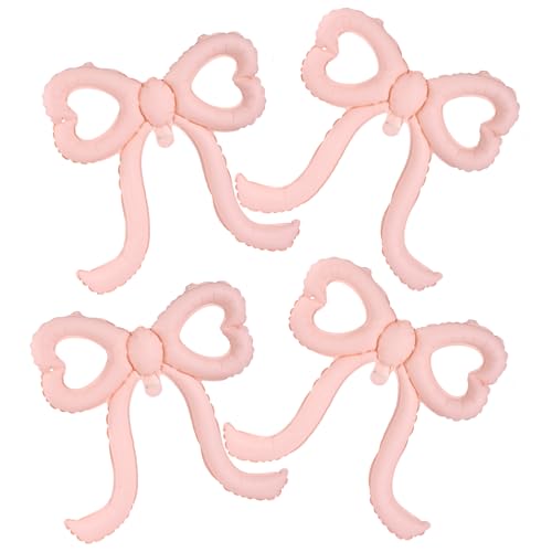 4stk Schleifen Ballons, Lustige Schleifenballon-Dekorationen Party-Dekorationen Thema Geburtstag für Geburtstag Brautparty Junggesellinnenabschied (Rosa) von Lyreh