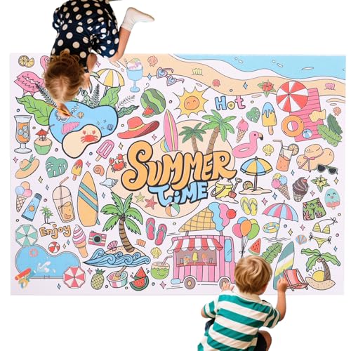 Hawaiianisches Malposter, 110x80cm Riesige Sommerzeit Mal Tischdecke Jumbo DIY Blanko Papierbanner Großes Wandkunst für Kinder Bastelspiele Partydekorationen Klassenzimmer Aktivitäten Zubehör Hawaiianisches Malposter, 110x80cm Riesige Sommerzeit Mal Tischdecke Jumbo DIY Blanko Papierbanner Großes Wandkunst für Kinder Bastelspiele Partydekorationen Klassenzimmer Aktivitäten Zubehör von Lyreh