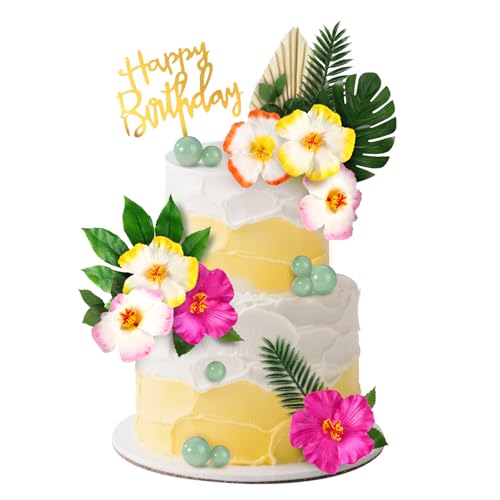 Lyreh 25stk Hawaiianische Tortendeko, Tortendeko Hawaii mit Blumen Blättern Kugeln und Papierfächern für Cupcake Deko Sommer für Geburtstags Hochzeits und Outdoor-Mottopartys Lyreh 25stk Hawaiianische Tortendeko, Tortendeko Hawaii mit Blumen Blättern Kugeln und Papierfächern für Cupcake Deko Sommer für Geburtstags Hochzeits und Outdoor-Mottopartys von Lyreh