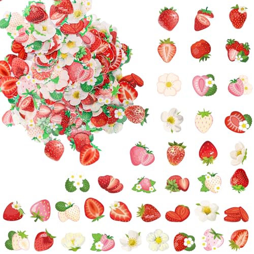 Lyreh 280 Stück Essbare Erdbeer Cupcake Dekorationen, Erdbeerblüten Geburtstagskuchenaufsätze Party-Dekorationszubehör für Süße Themenpartys Lyreh 280 Stück Essbare Erdbeer Cupcake Dekorationen, Erdbeerblüten Geburtstagskuchenaufsätze Party-Dekorationszubehör für Süße Themenpartys von Lyreh
