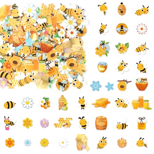 Lyreh 280St Essbare Cupcake Topper mit Bienen und Gänseblümchen, Süße Frühlings Bienen Kuchen Deko Gänseblümchen Kuchen Deko Essbar für Motto Geburtstagspartys von Lyreh