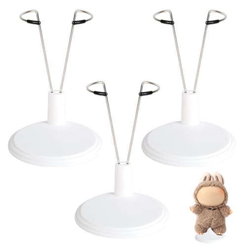 Lyreh 3-Teiliger Puppenständer, Verstellbar Figurenhalter Zubehör für Spielzeugdisplays für die Dekoration im Homeoffice (Weiß, Puppen Nicht im Lieferumfang Enthalten) von Lyreh