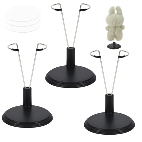 Lyreh 3stk Puppenständer, Hochwertige Verstellbare Puppen-Display-Stützhalter Praktisches Standzubehör zur Aufbewahrung und Organisation (Schwarz) von Lyreh