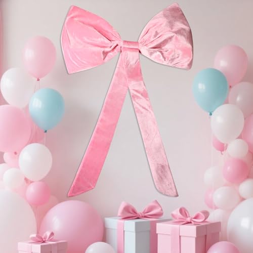 Lyreh Große Deko Schleife Rosa, 100x73cm Große Schleife Party Deko Samtschleife Band für Koketterie Party Hochzeit Braut Junggesellinnenabschied Zimmerdekoration Lyreh Große Deko Schleife Rosa, 100x73cm Große Schleife Party Deko Samtschleife Band für Koketterie Party Hochzeit Braut Junggesellinnenabschied Zimmerdekoration von Lyreh