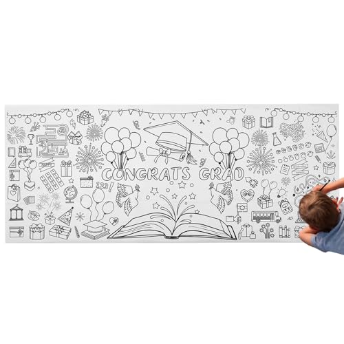 Lyreh Maltischdecke zum Kindergarten Abschluss, 182x75cm Riesiges Malposter Congrats Grad Tischdekoration für die Abschlussfeier im Kindergarten Dekoration für Kinderbasteln Lyreh Maltischdecke zum Kindergarten Abschluss, 182x75cm Riesiges Malposter Congrats Grad Tischdekoration für die Abschlussfeier im Kindergarten Dekoration für Kinderbasteln von Lyreh