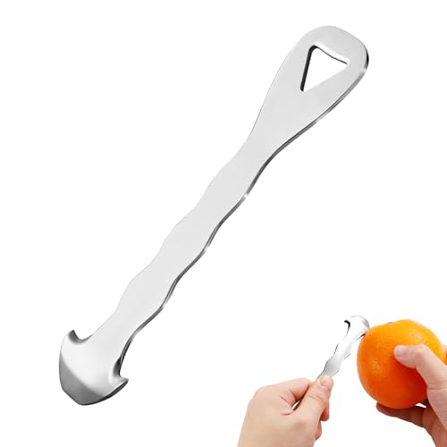 Orangenschäler, Sicherer Orangenfruchtschäler aus Edelstahl mit Loch zum Aufhängen Leicht zu Schälendes Obstschnitzwerkzeug für Die Küche zu Hause (Silber) von Lyreh