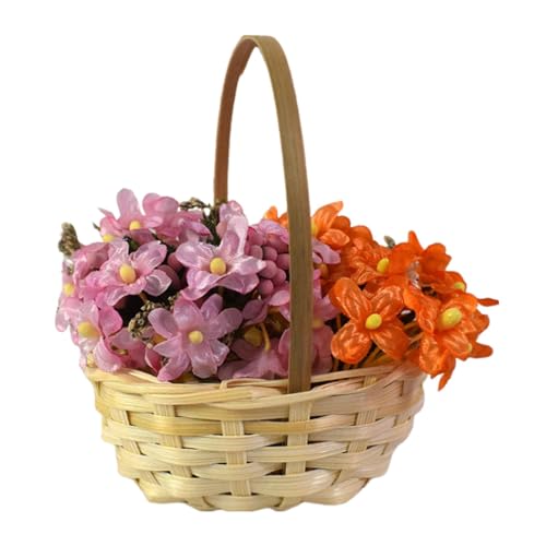 Blumenkorb, Blumenkörbe, Blumenmädchenkörbe, leicht, handgewebt, rustikal, für Blumen, tragbarer Behälter, multifunktionaler Behälter für verschiedene Büroartikel für Party, Würfel Blumenkorb, Blumenkörbe, Blumenmädchenkörbe, leicht, handgewebt, rustikal, für Blumen, tragbarer Behälter, multifunktionaler Behälter für verschiedene Büroartikel für Party, Würfel von Lyricalist