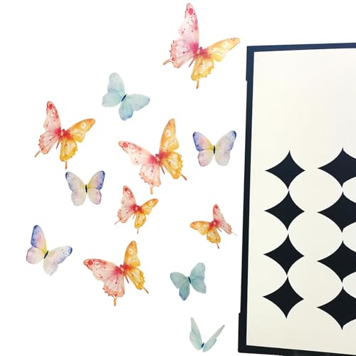 Bunte Schmetterlinge Wanddekoration, bunte Schmetterlinge für Kunsthandwerk, Wandsticker für Kinderzimmer, Wandsticker für Kinderzimmer, 12 Stück, für seine von Lyricalist