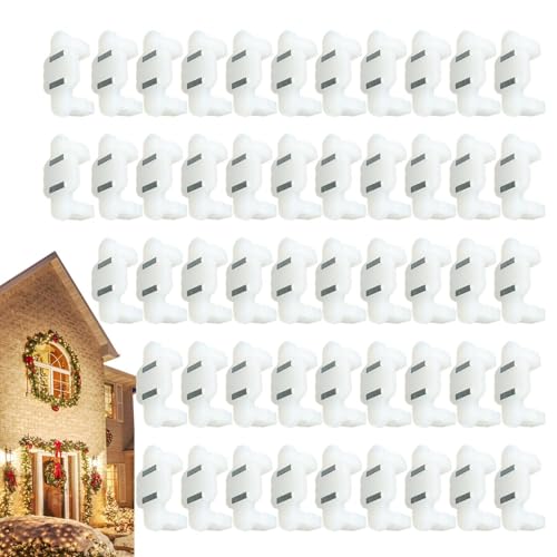 Clips für Weihnachtslichter – Clips für Außenbeleuchtung, extra starke Magnethalterung | 50 Stück Dachrinnenhaken, robuste Befestigungsclips für saisonale Beleuchtung, ideal für Po Clips für Weihnachtslichter – Clips für Außenbeleuchtung, extra starke Magnethalterung | 50 Stück Dachrinnenhaken, robuste Befestigungsclips für saisonale Beleuchtung, ideal für Po von Lyricalist