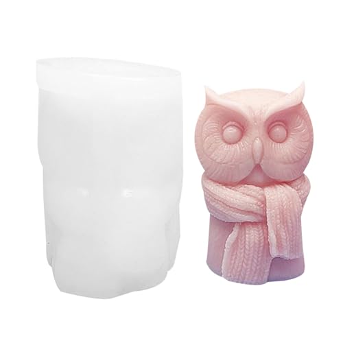 Eule Silikonform, Eule Seifenform, Silikon Tierstatue Form | Antihaft-Kerzenherstellungsform, handgefertigte handgefertigte Formen für Kerzen, Seife, Ton von Lyricalist