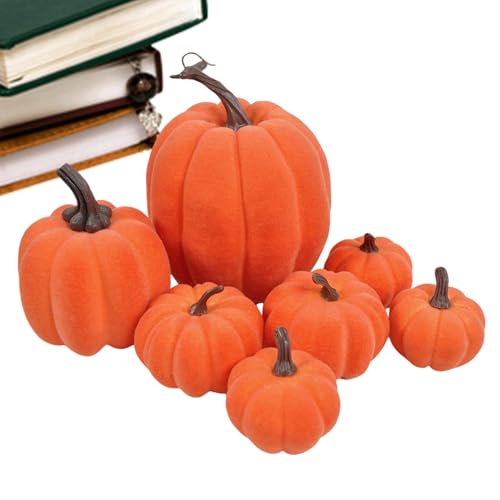 Künstliche Kürbisse Orange - 7 Stück Herbstdeko Kürbisse, realistische Thanksgiving Dekorationen | Realistische Herbstkürbis Dekorationen für Innentische und Wohnzimmer, Künstliche Kürbisse Orange - 7 Stück Herbstdeko Kürbisse, realistische Thanksgiving Dekorationen | Realistische Herbstkürbis Dekorationen für Innentische und Wohnzimmer, von Lyricalist