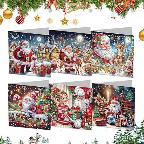Lyricalist Bastelkarten zum Malen auf – 6 Stück leuchtende Farben, Weihnachtskarten mit Strasssteinen | -Kits, Dankeskarten-Set, ideal für Erwachsene und Lyricalist Bastelkarten zum Malen auf – 6 Stück leuchtende Farben, Weihnachtskarten mit Strasssteinen | -Kits, Dankeskarten-Set, ideal für Erwachsene und von Lyricalist