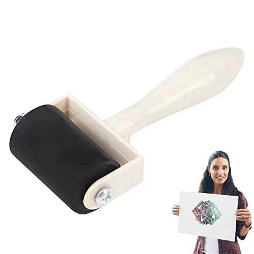 Lyricalist Gummirolle für Handarbeit | Gravierwalze mit Holzgriff, Handrolle zum Drucken von Blöcken, Stanzen, Malen, Basteln (1,38 Zoll (3,8 cm) von Lyricalist