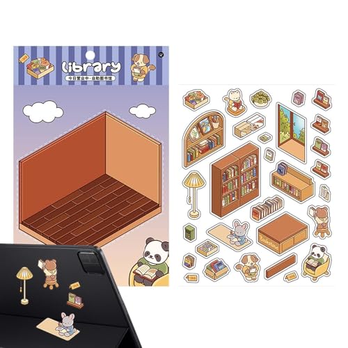 Scrapbook-Aufkleber – Anime-Aufkleber, visuelle Tagebuchausschnitte | Miniatur-Szenen, Relief-Szenen, Stickersammlung für Bastelprojekte, ideal zum Verschönern von Alben, Tag von Lyricalist